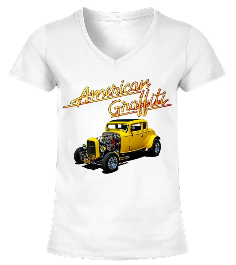 036. American Graffiti WT Camiseta cuello pico Mujer