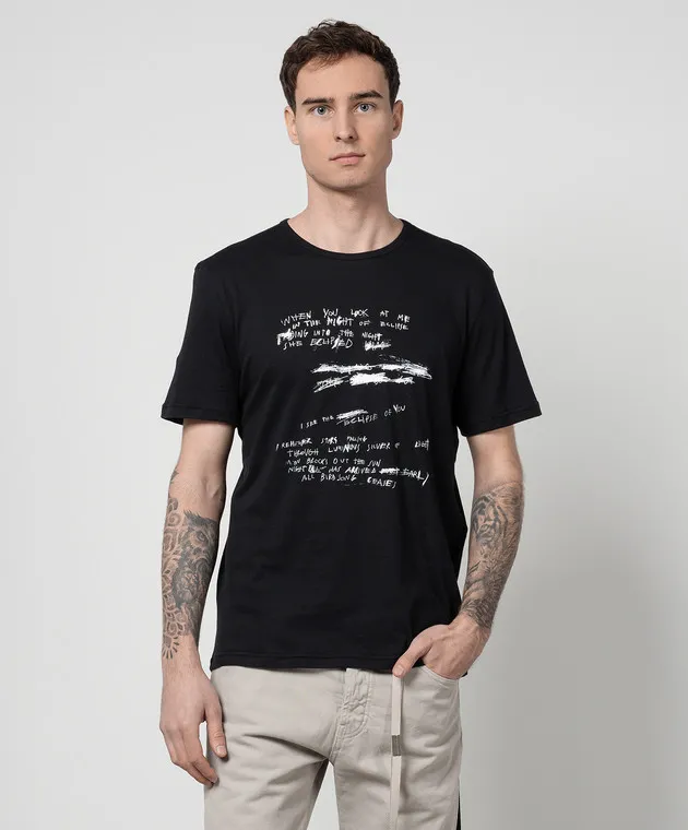 Ann Demeulemeester Black Baptist t-shirt with contrast print