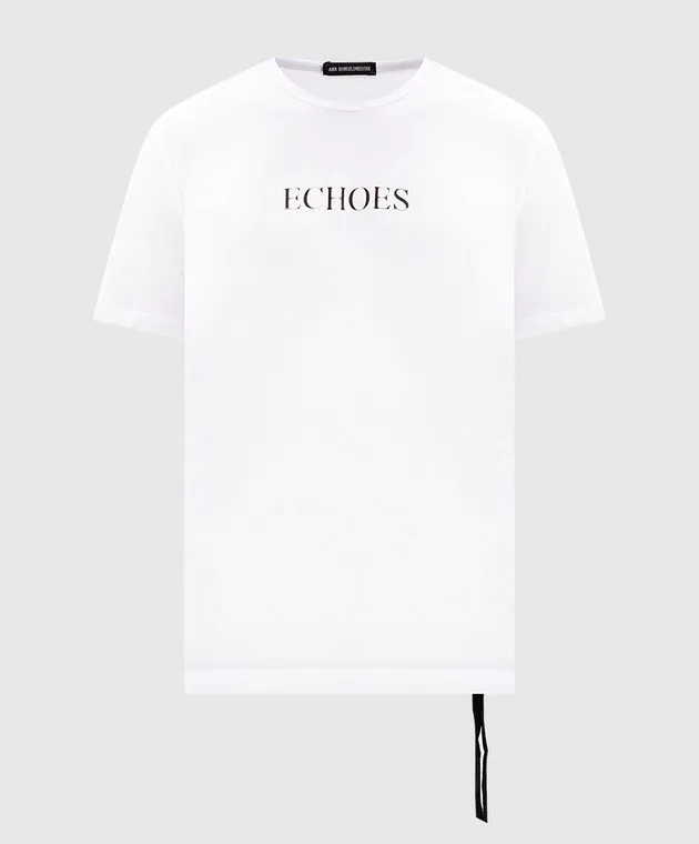 Ann Demeulemeester White t-shirt with Echoes print