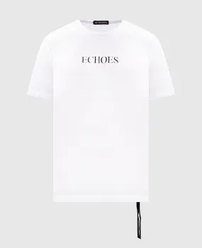 Ann Demeulemeester White t-shirt with Echoes print