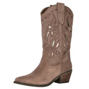 AZAREY 562J041 Botas camperas taupe con caña decor