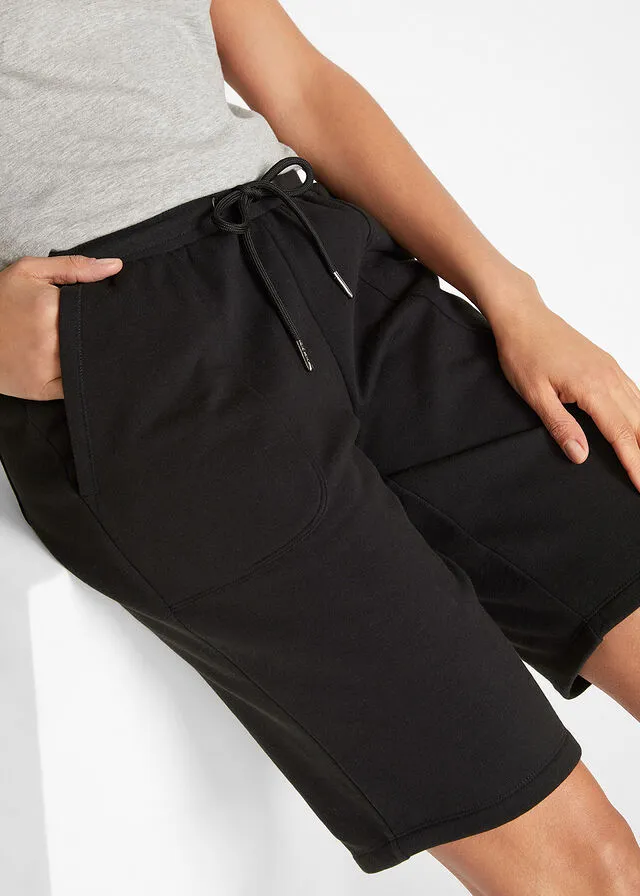 Bermudas de algodón Negro