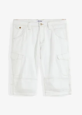 Bermudas vaqueras largas, loose fit Blanco lana