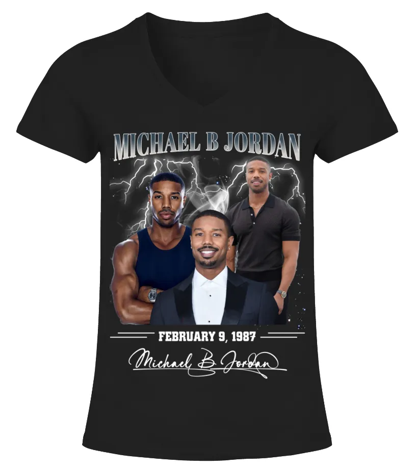 Birthday Michael B Jordan Camiseta cuello pico Mujer