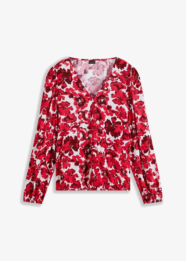 Blusa cruzada Rosa hibisco de flores