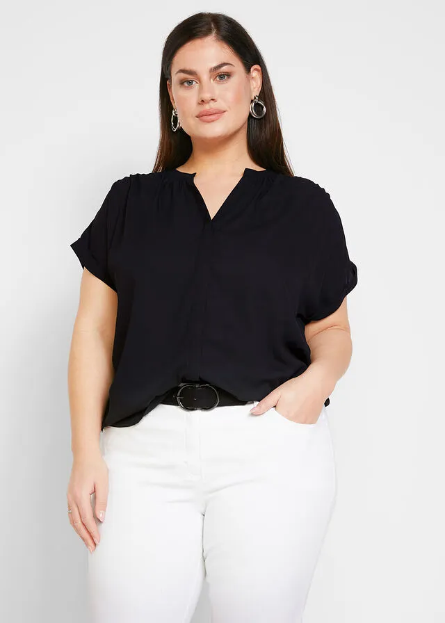 Blusa de georgette Negro