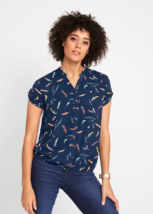 Blusa de manga corta Azul marino