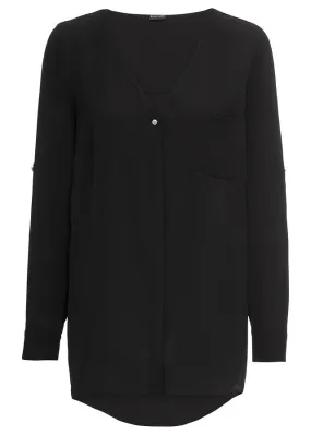 Blusa de manga larga Negro