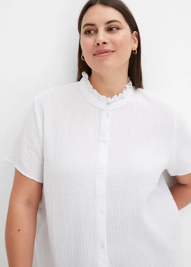 Blusa de muselina Blanco