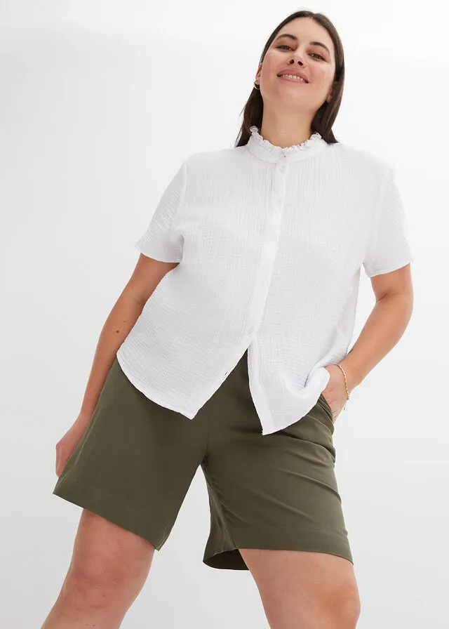 Blusa de muselina Blanco