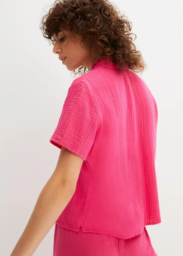 Blusa de muselina Rosa oscuro