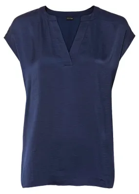 Blusa de satén Azul marino