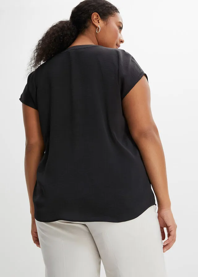 Blusa de satén Negro