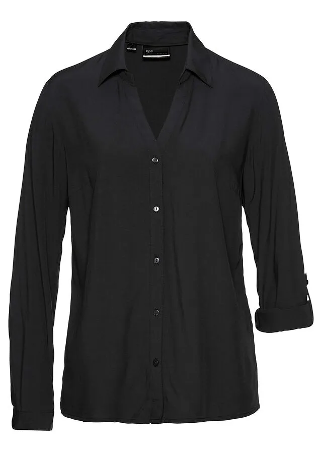 Blusa de viscosa Negro