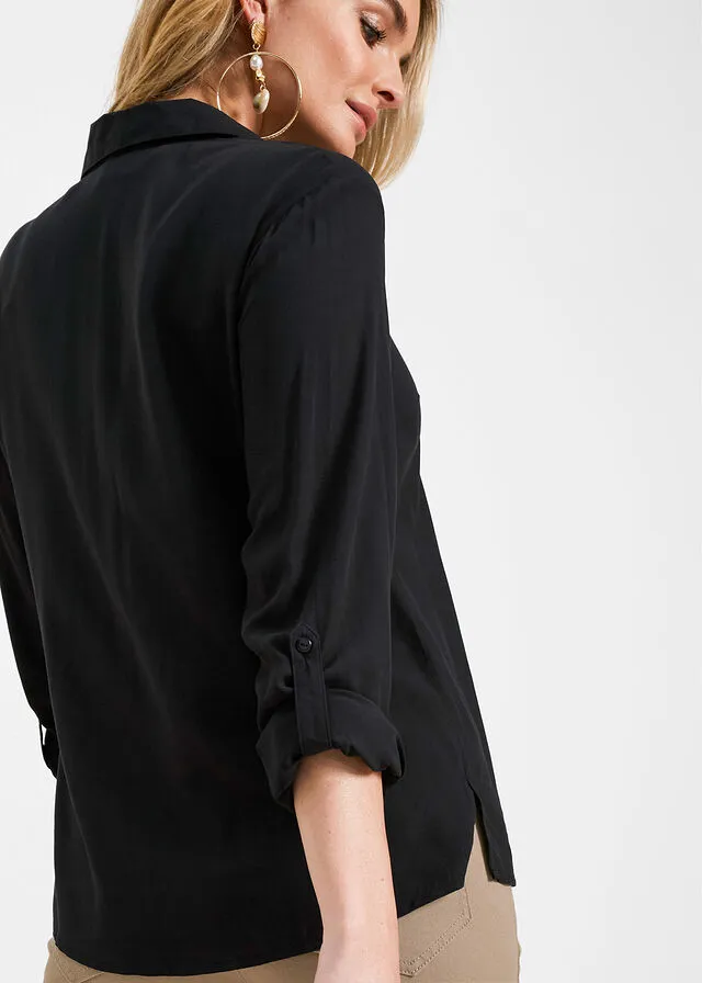 Blusa de viscosa Negro