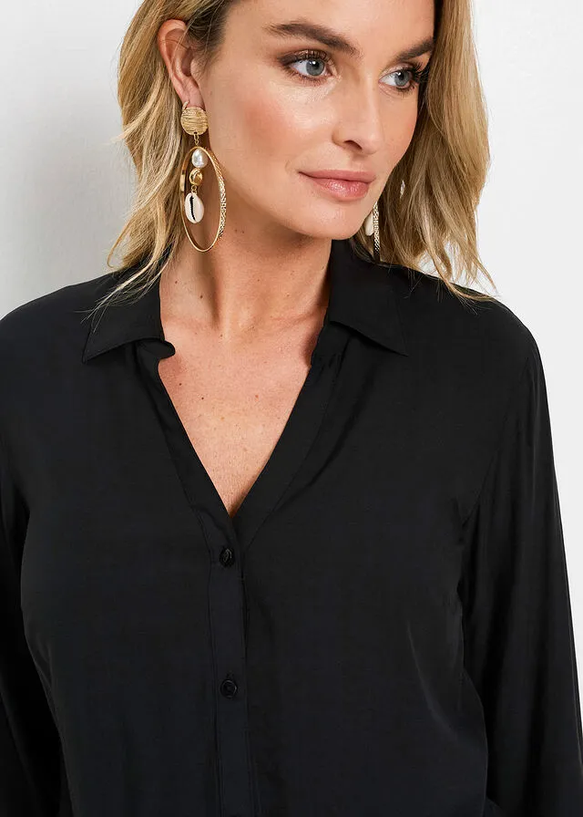 Blusa de viscosa Negro