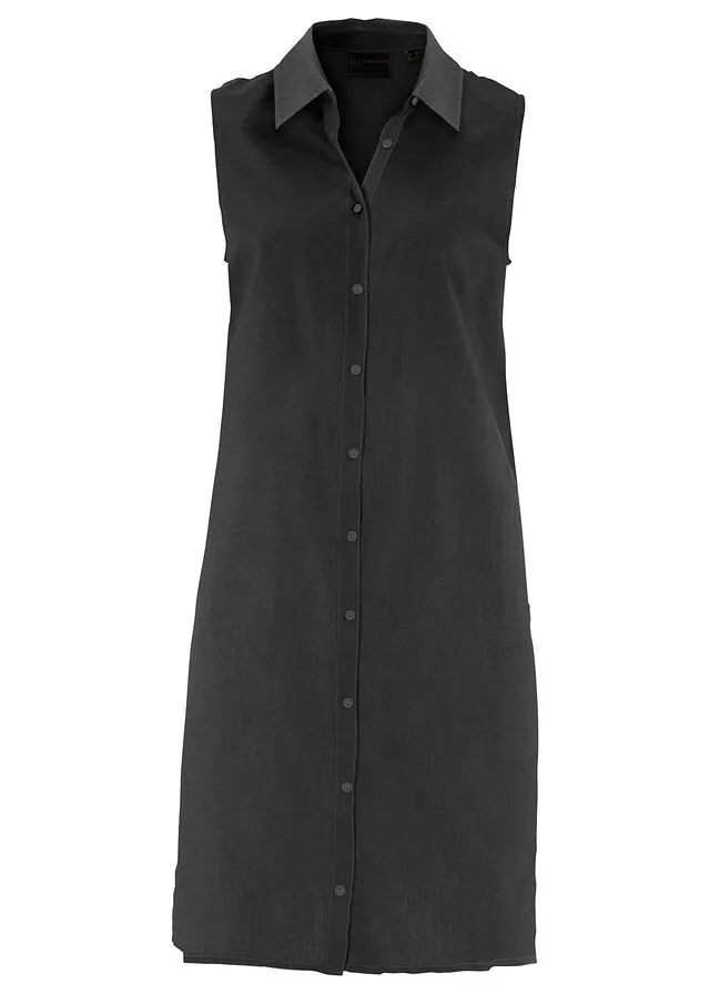 Blusa larga de viscosa Negro