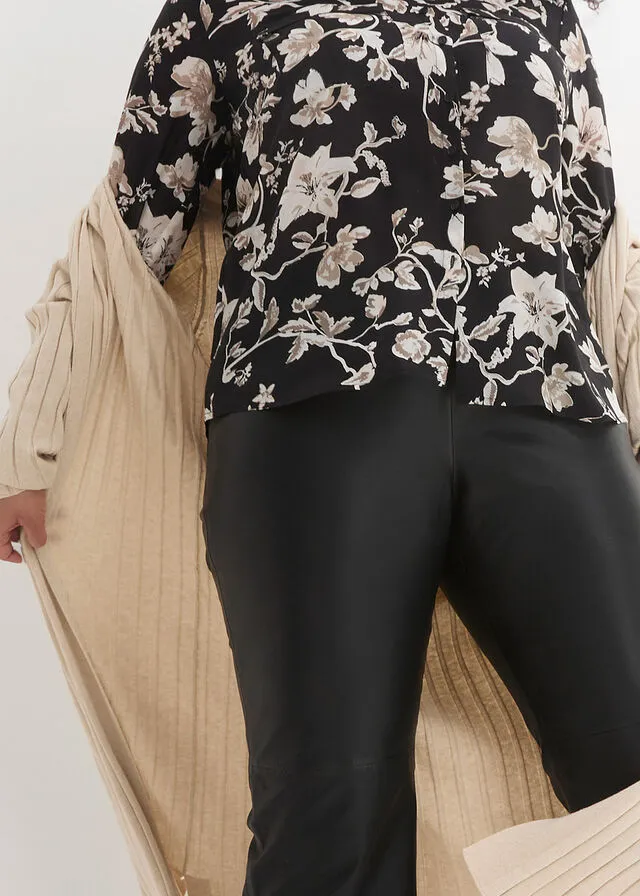 Blusa Negro-gris guijarro de flores