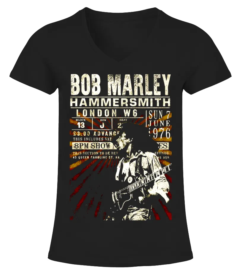 Bob Marley N6.BK Camiseta cuello pico Mujer