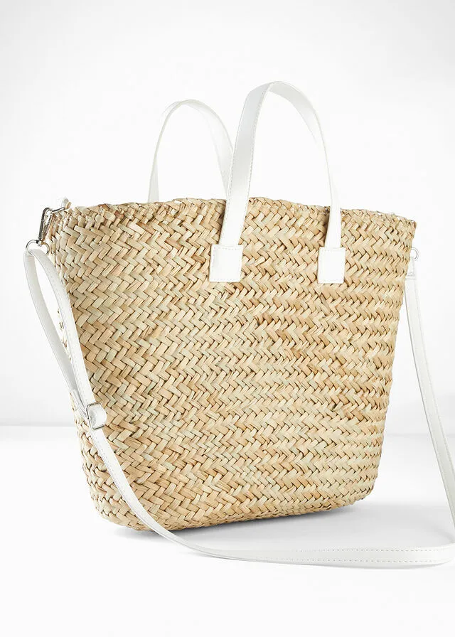 Bolso shopper Crudo/blanco lana