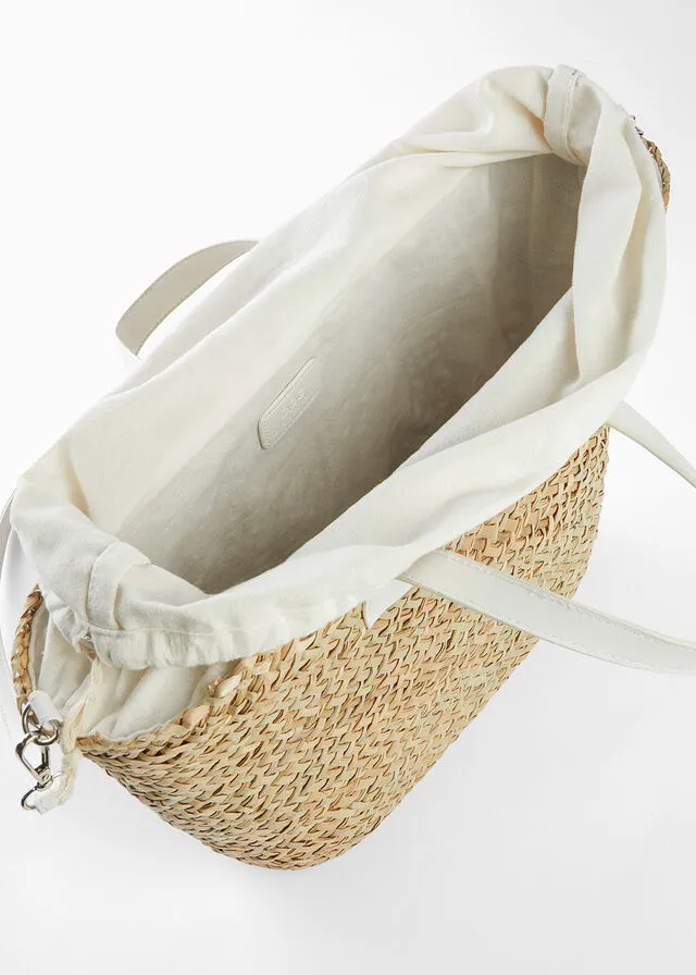 Bolso shopper Crudo/blanco lana