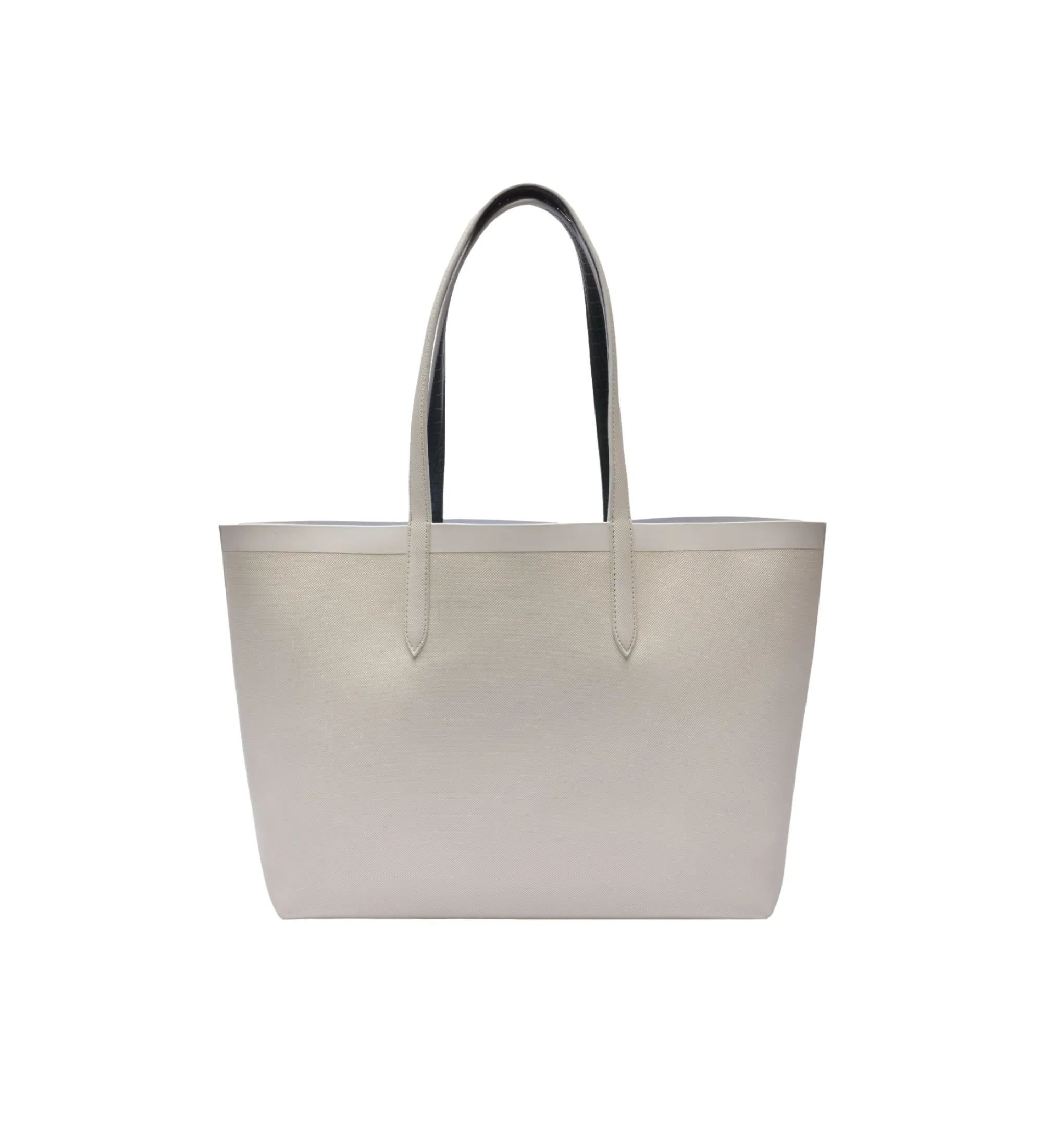 Bolso tote Anna reversible de efecto piqué blanco