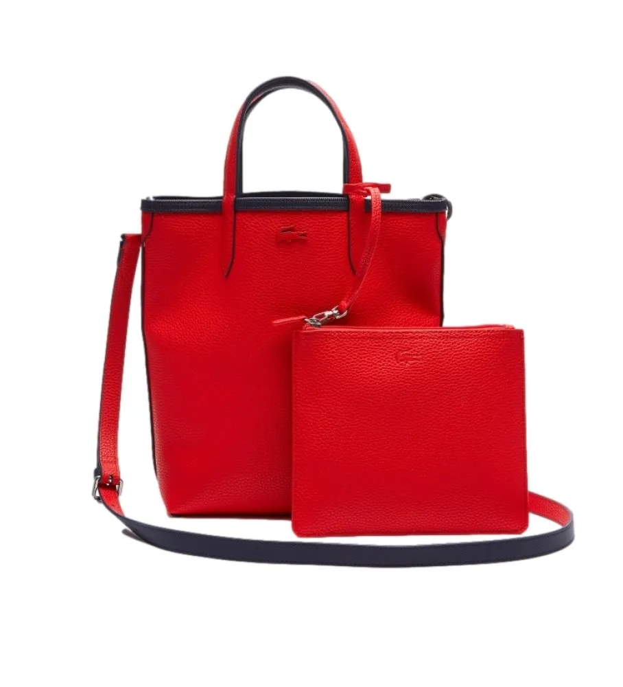 Bolso tote Anna Reversible marino, rojo -29x22x10cm-