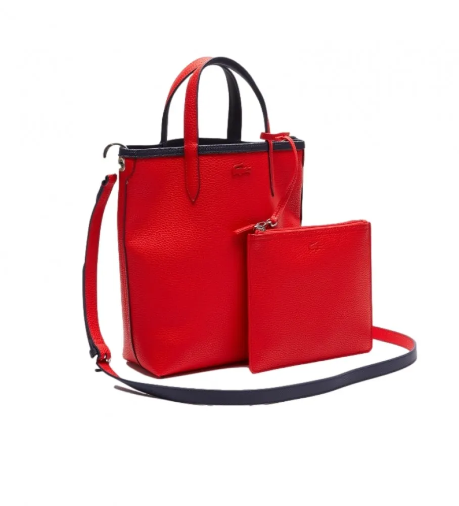 Bolso tote Anna Reversible marino, rojo -29x22x10cm-