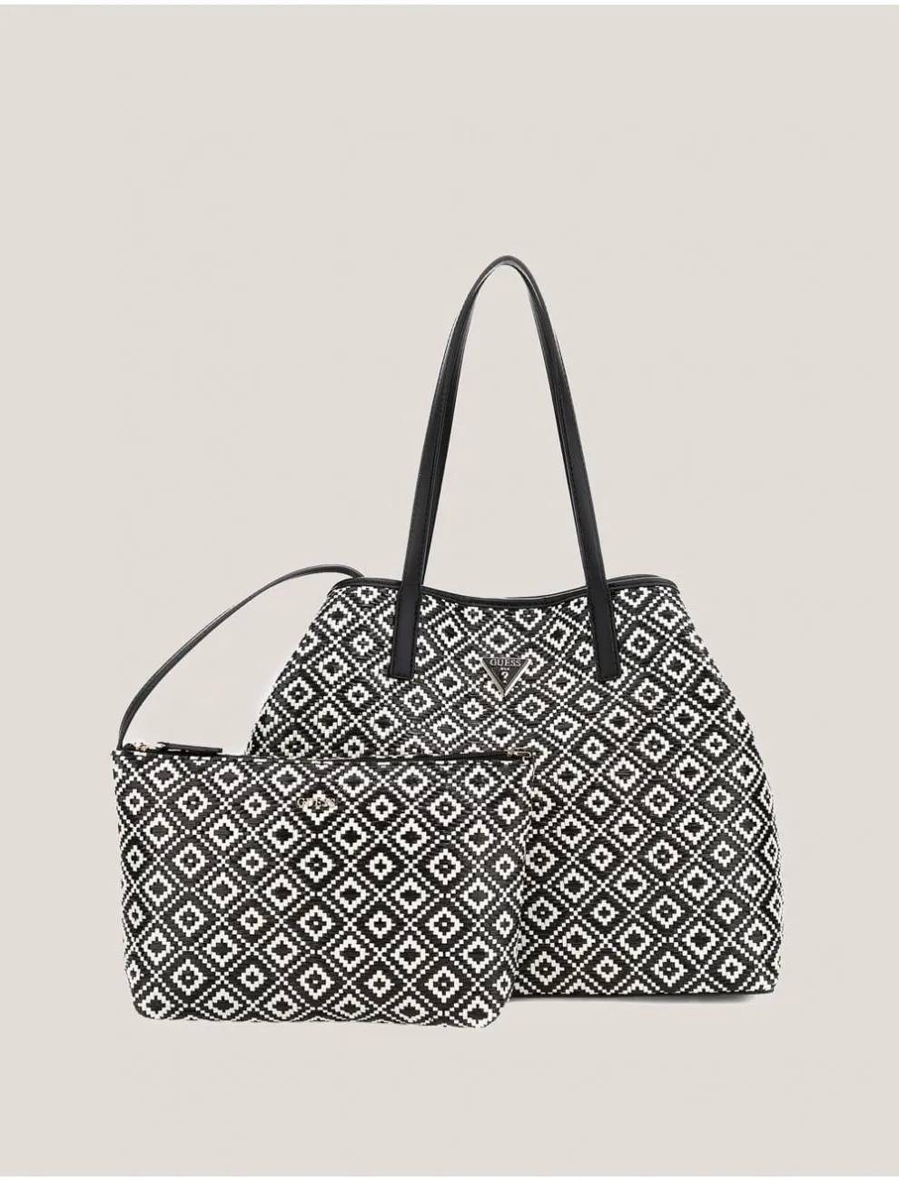 Bolso Tote Guess Vikky Ii Large Negro