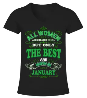 Born In January [VCS4_EN] Camiseta cuello pico Mujer