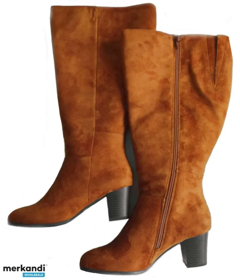 BOTAS DE TACÓN PARA MUJER ECO PIEL ANTE MARRÓN 37 - 42