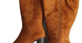 BOTAS DE TACÓN PARA MUJER ECO PIEL ANTE MARRÓN 37 - 42