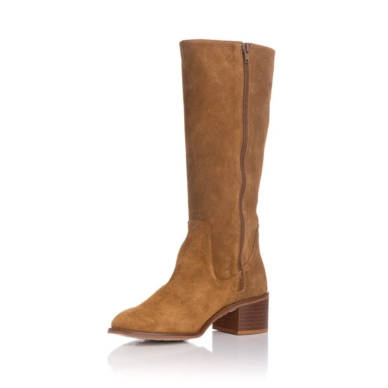 Botas De TacÓn Popa Bea Mujer Taupe