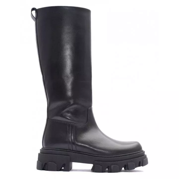 Botas planas Alpe liverpool negras de piel  con tacón de 5 cm