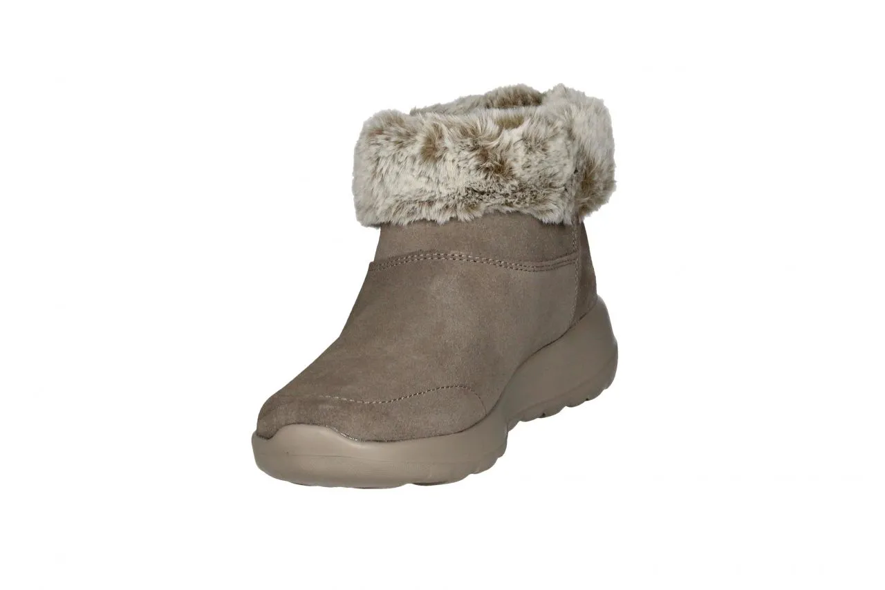 Botin Cremallera Nobuck Taupe Cuello Pelo