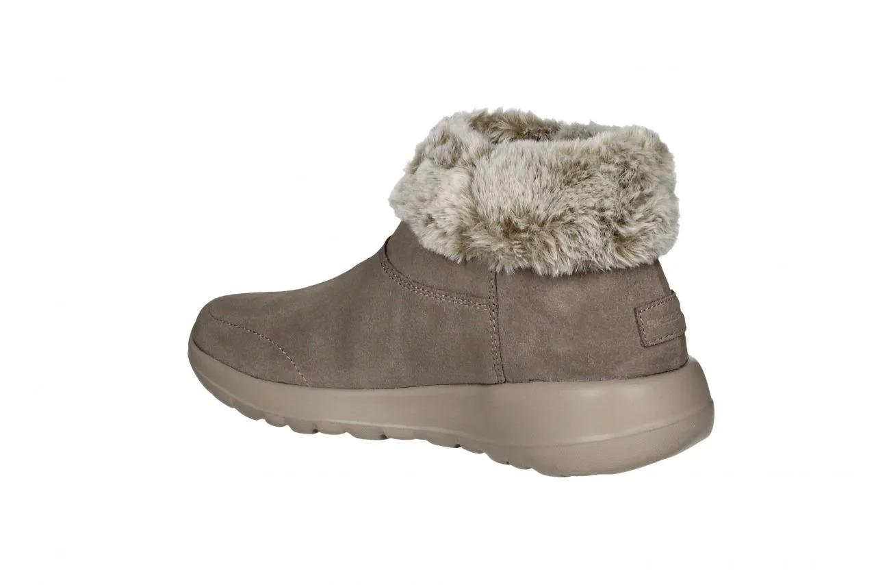 Botin Cremallera Nobuck Taupe Cuello Pelo