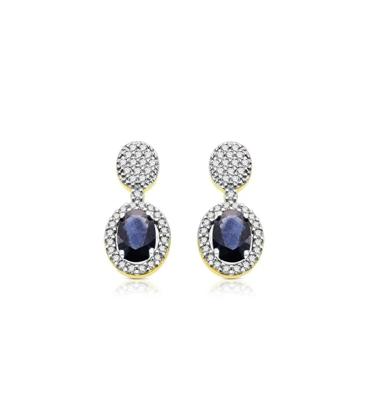 Boucles d'oreilles bicolore Rania saphir 18 Carats