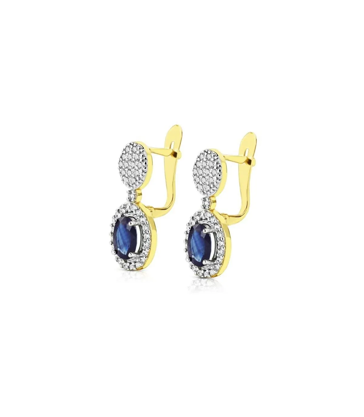 Boucles d'oreilles bicolore Rania saphir 18 Carats