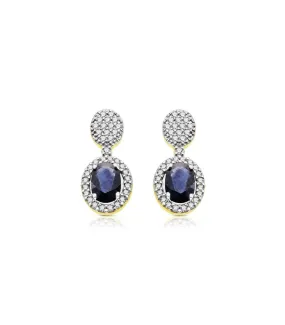 Boucles d'oreilles bicolore Rania saphir 18 Carats