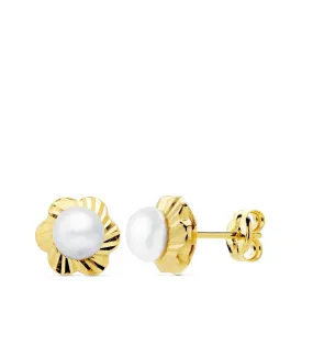 Boucles d'oreilles Perle Helene Or Jaune 18K 7 mm