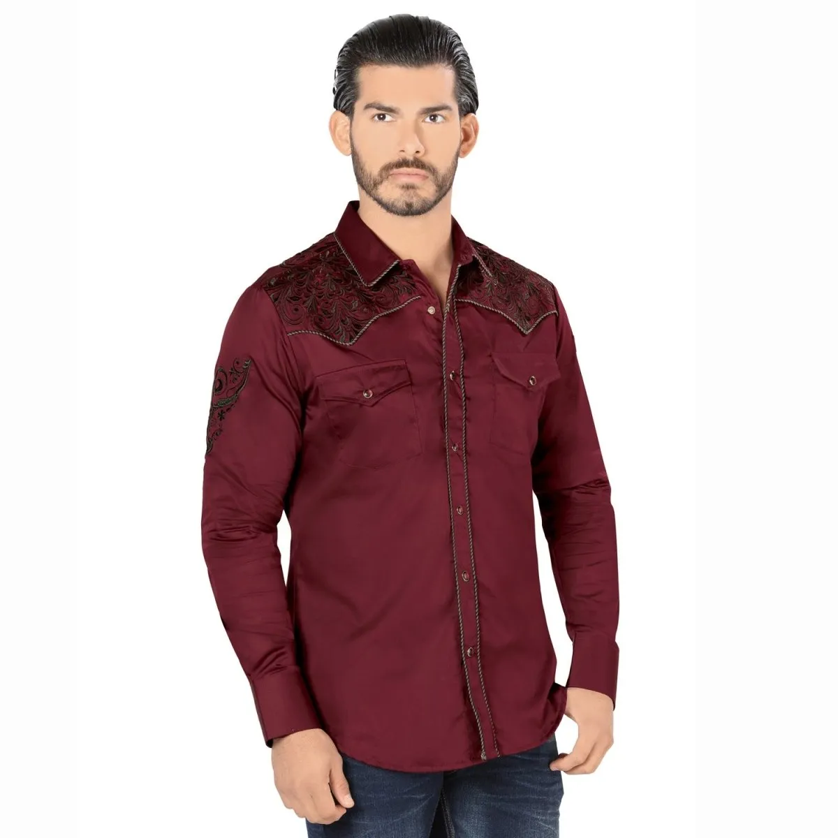 Camisa de Vaquera Bordada Lamasini LAM-2205