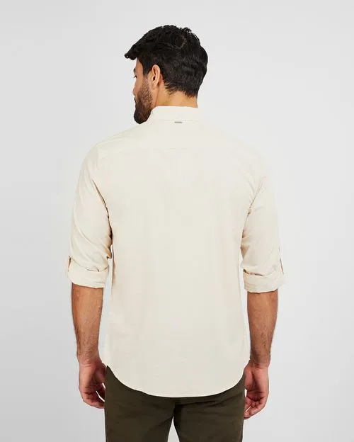 Camisa Hombre Tulio Beige Tabaco