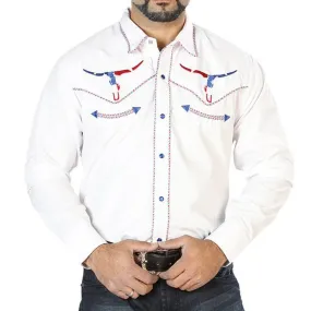 Camisa Vaquera Bordada El Seor de los Cielos Blanca GEN-126672