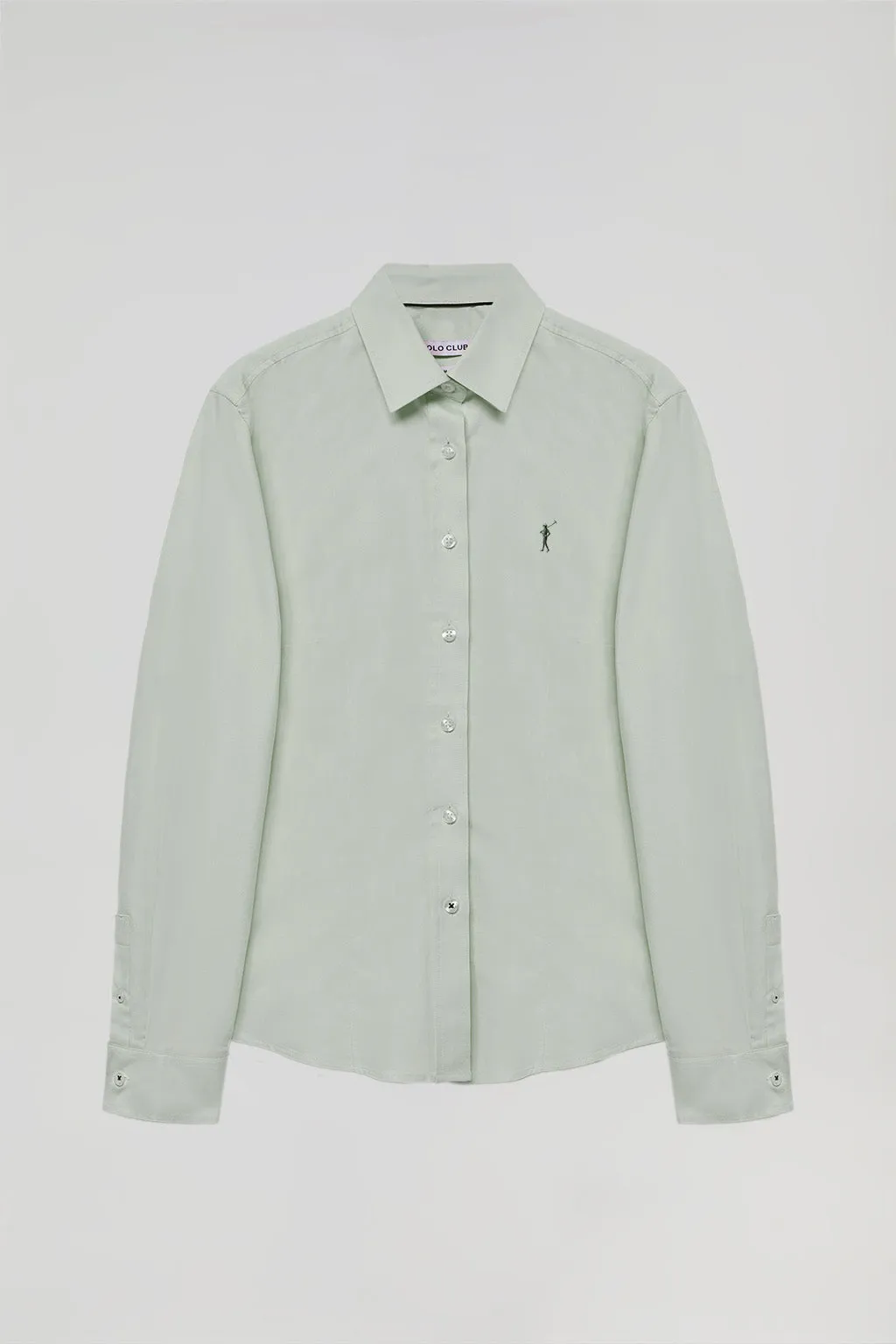 Camisa verde jade oxford Slim fit con logo Rigby Go