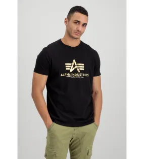 Camiseta Básica Estampado Metalizado negro