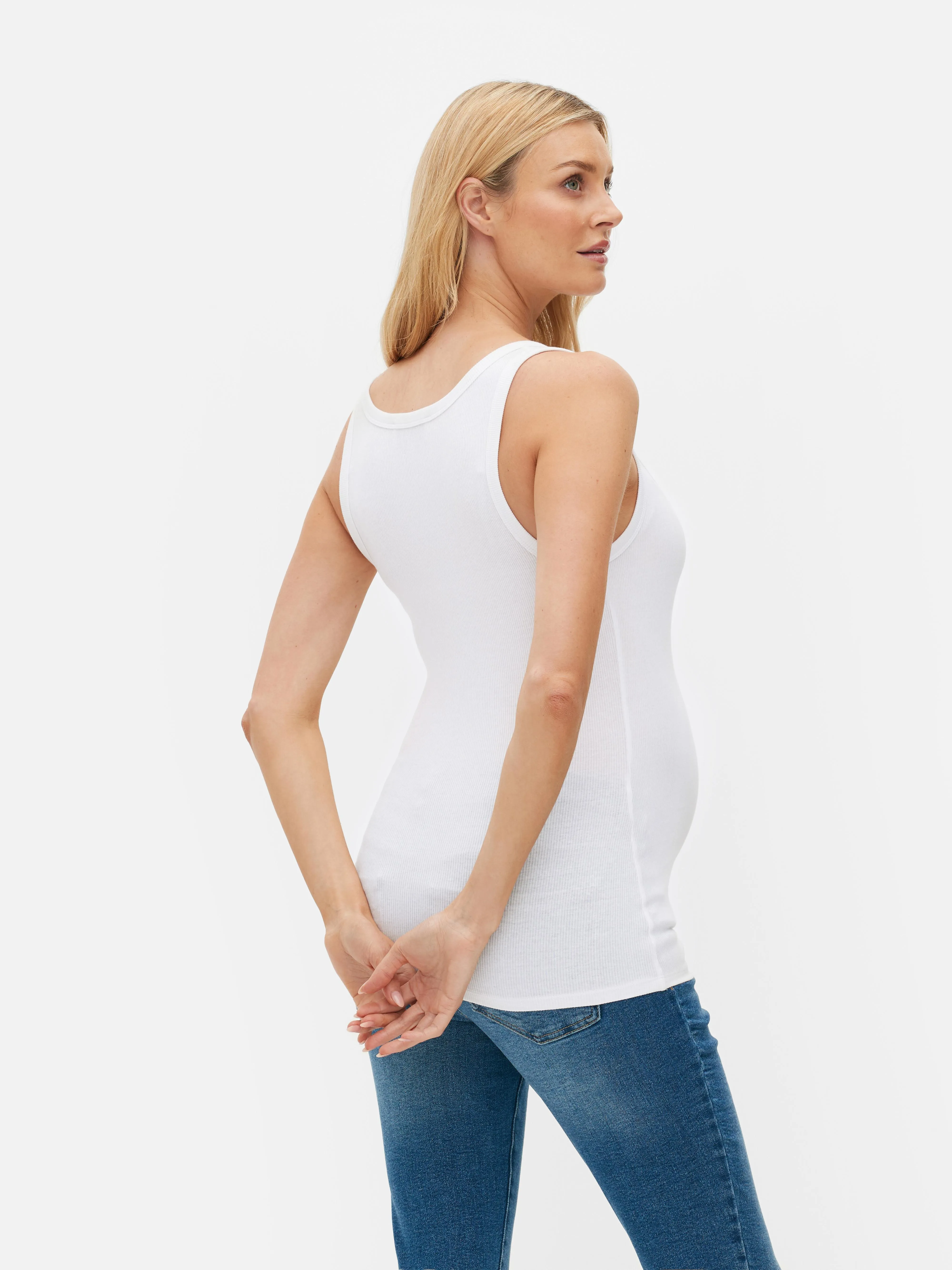 Camiseta sin mangas de premamá acanalada