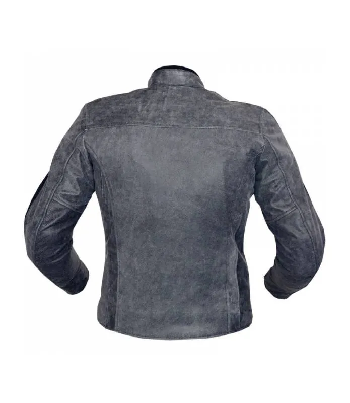 Chaqueta moto de cuero para mujer con protecciones color gris 1220 CROFT OSX