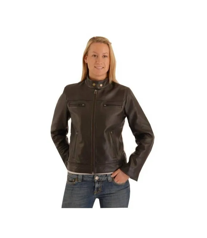 Chaqueta Moto Sin Protecciones de cuero ligero para Mujer OSX Vespa 163