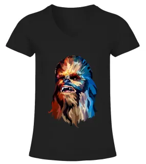 Chewbacca Awesome Geometric Style Camiseta cuello pico Mujer