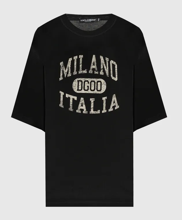 Dolce&Gabbana Black t-shirt with a contrasting print